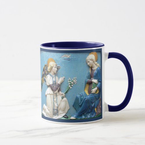 Annunciation Madonna Renaissance Della Robbia Blue Mug