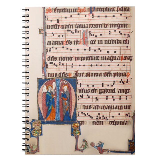 Annunciation Medieval Illuminated Manuscript Notebook (Front)