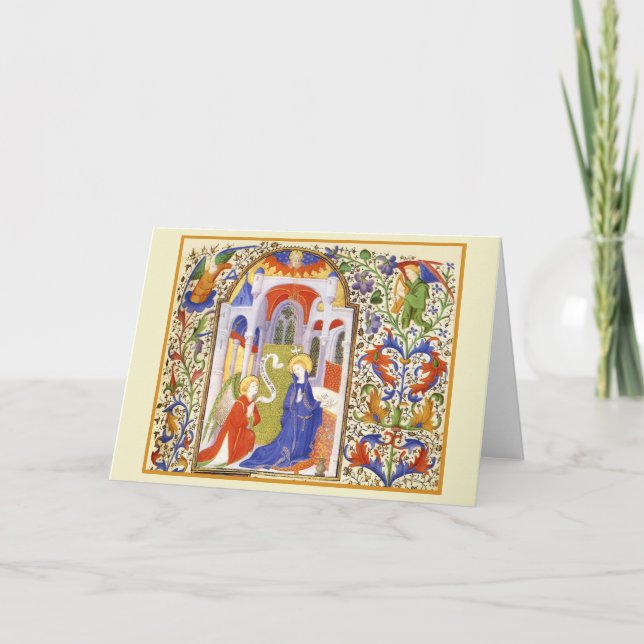 Annunciation medieval illumination note card (Front)