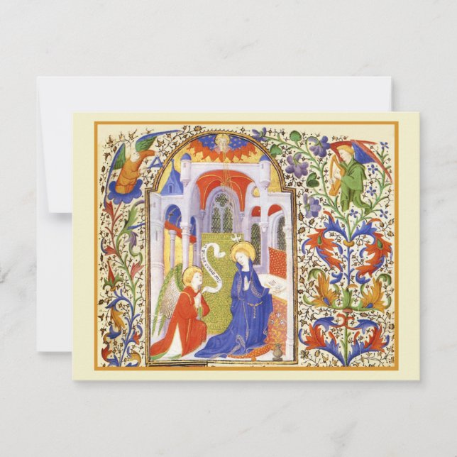 Annunciation medieval illumination note card (Front)