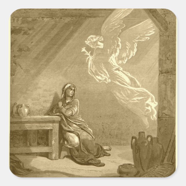 Annunciation of Blessed Virgin Mary Square Sticker (Front)