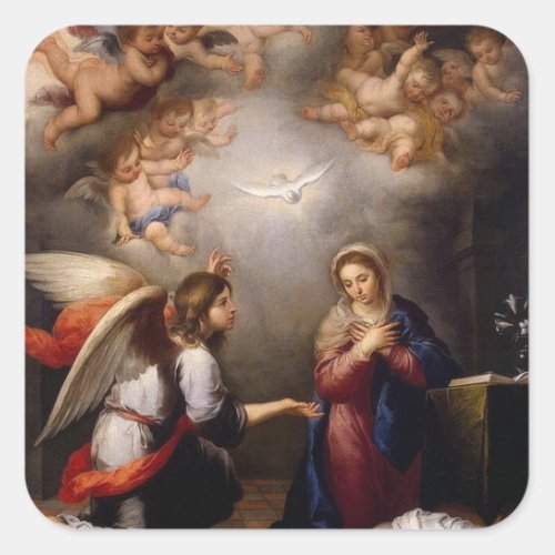 Annunciation of the Blessed Virgin Mary Angels Square Sticker