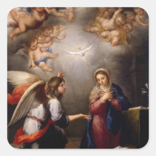 Annunciation of the Blessed Virgin Mary Angels Square Sticker