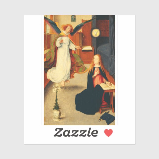 Annunciation of Virgin Mary by Gerard David Sticker (Sheet)