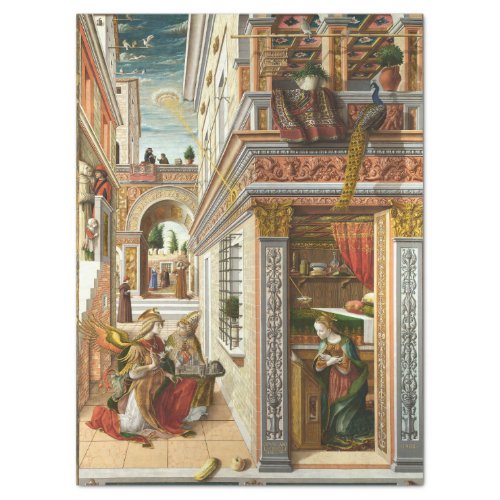 Annunciation Saint Emidius and an UFO by Crivelli Tissue Paper