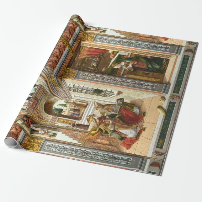Annunciation ,Saint Emidius and an UFO by Crivelli Wrapping Paper (Unrolled)