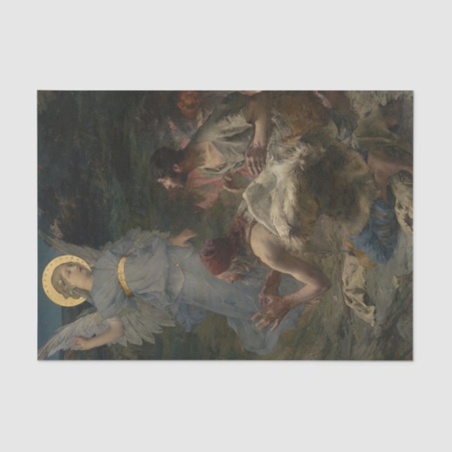 Annunciation to the Shepherds by Jules Bastien Tissue Paper (Front)