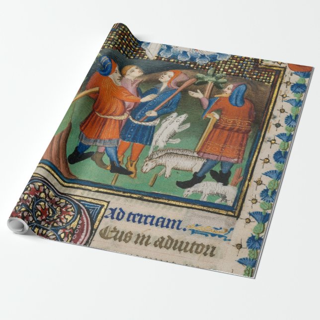 Annunciation to the Shepherds - Illuminated  Wrapping Paper (Unrolled)