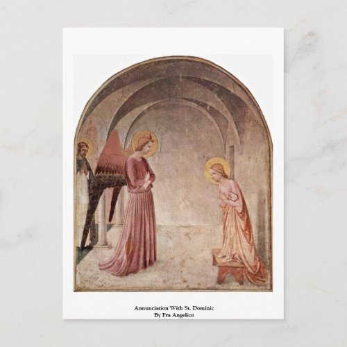 Annunciation With St Dominic By Fra Angelico Postcard