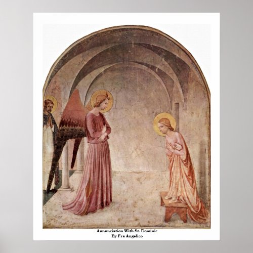 Annunciation With St Dominic By Fra Angelico Poster
