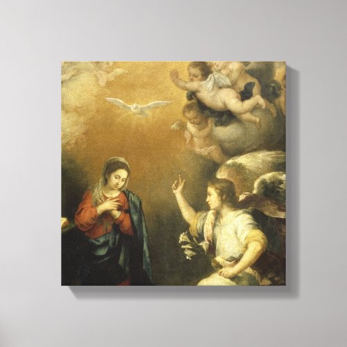 Annunctiation Mary and Archangel Gabriel Fine Art  Canvas Print