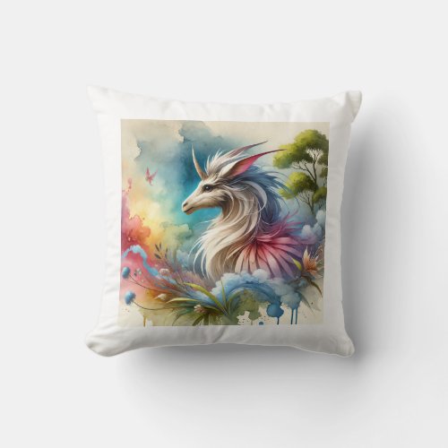 Anoa Watercolor Painting 170624AREF110 _ Watercolo Throw Pillow