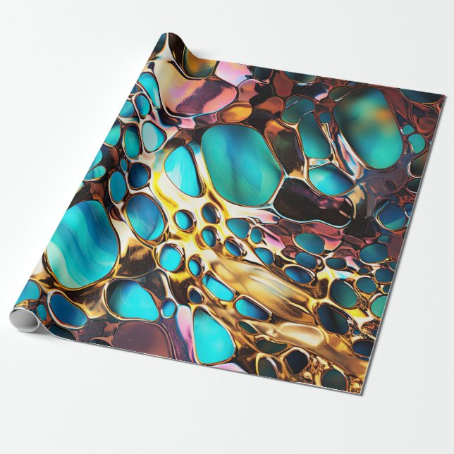 Anodized Metal Art Wrapping Paper (Unrolled)