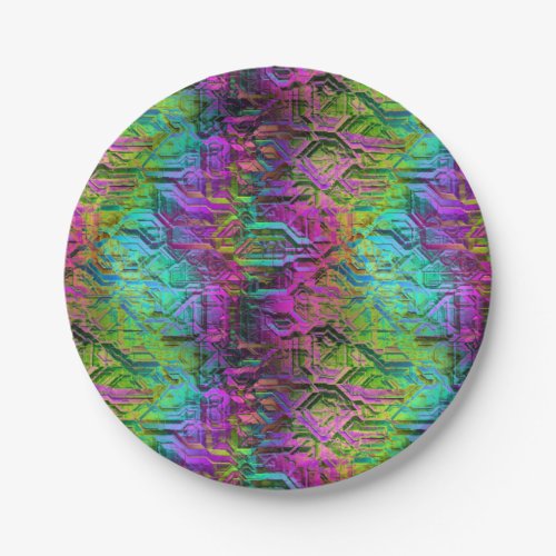 anodized rainbow titanium circuit  paper plates
