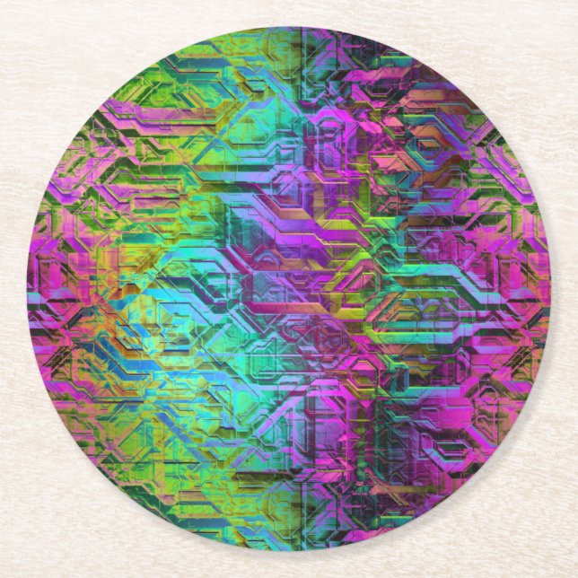 anodized titanium : round paper coaster (Front)