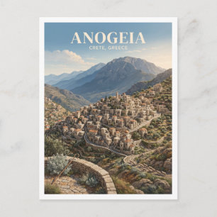 Anogeia Mountain Village Greece Postcard
