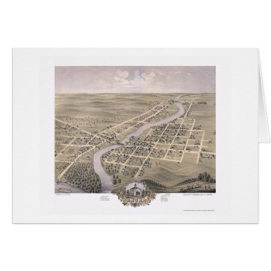 Anoka, MN Panoramic Map - 1869 Cards (Front Horizontal)