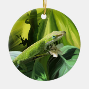 Anole Lizard Ceramic Ornament