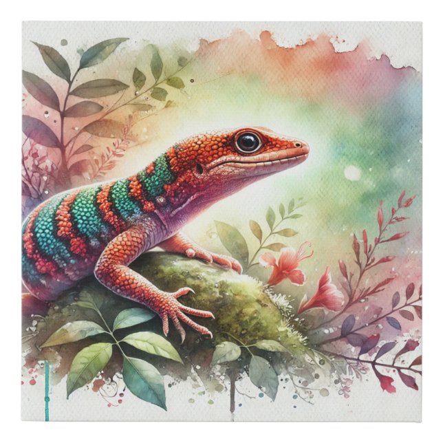 Anolis de rueda 100724AREF114 - Watercolor Faux Canvas Print (Front)