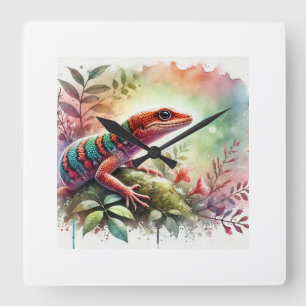 Anolis de rueda 100724AREF114 - Watercolor Square Wall Clock