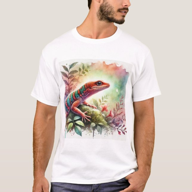 Anolis de rueda 100724AREF114 - Watercolor T-Shirt (Front)