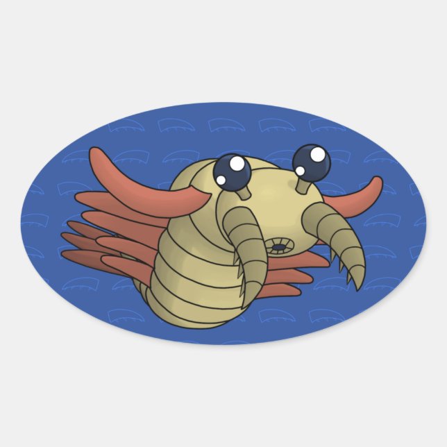 Anomalocaris- The Unusual Shrimp Oval Sticker (Front)