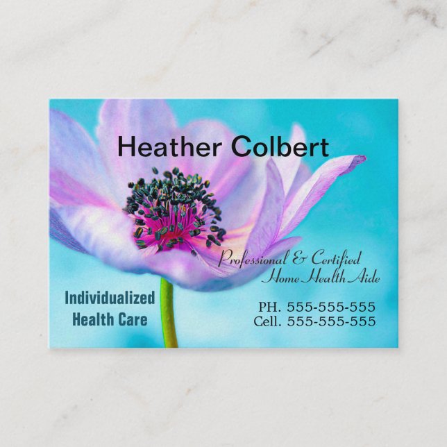 Anome Floral Caregiver Professional Business Card (Front)