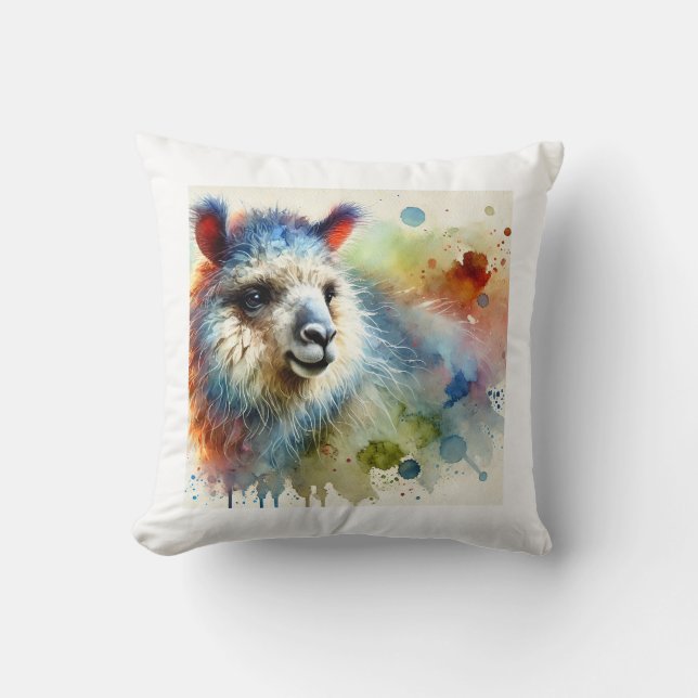 Anon 080824AREF148 - Watercolor Throw Pillow (Front)