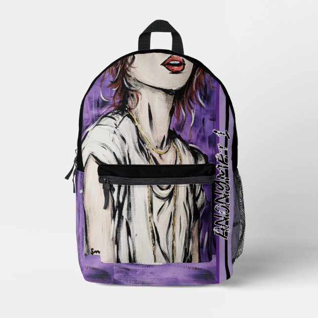 Anonymity 1 printed backpack (Front)