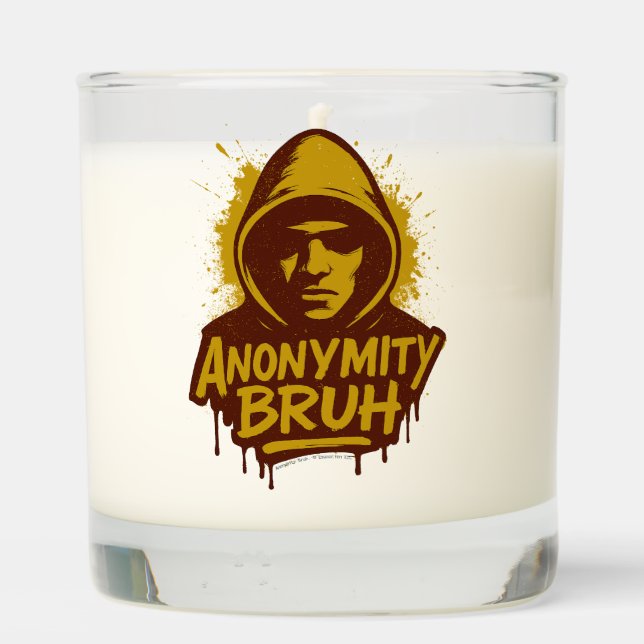Anonymity Bruh Logo  Scented Candle (Back)