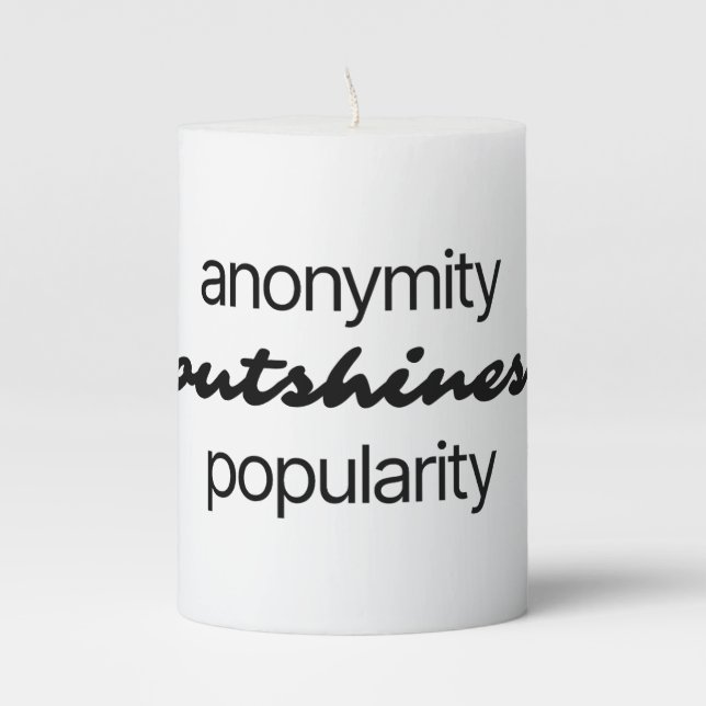 Anonymity Pillar Candle (Front)