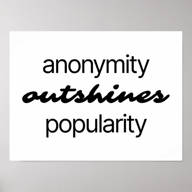 Anonymity Poster (Front)