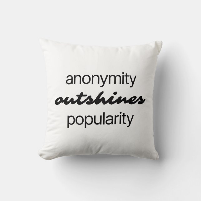 Anonymity Throw Pillow (Front)