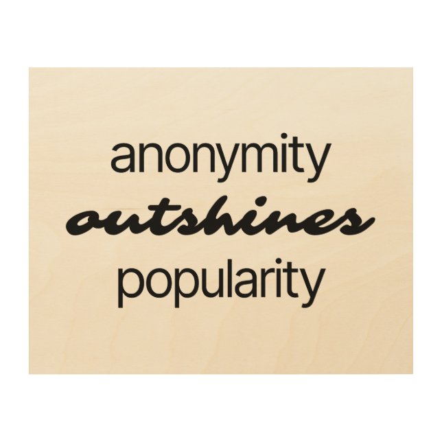 Anonymity Wood Wall Art (Front)
