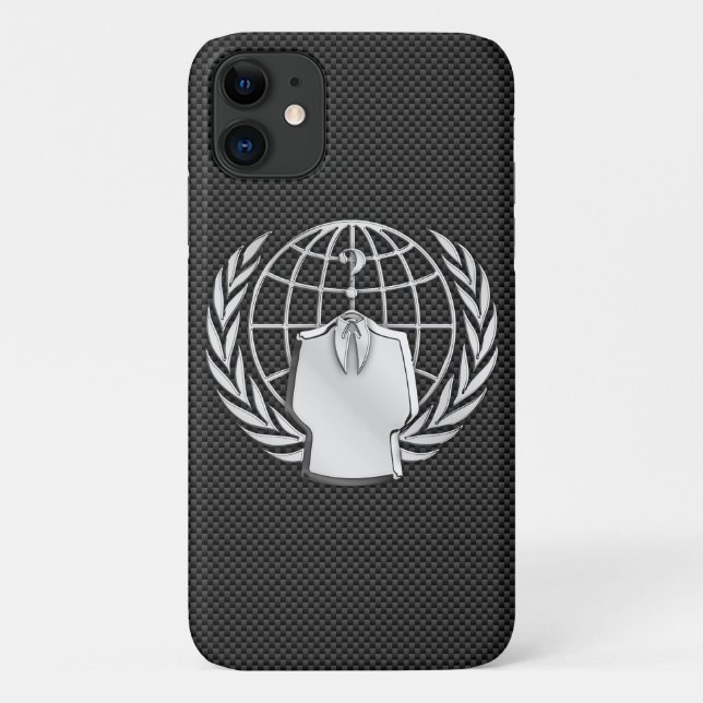 Anonymous Chrome on Carbon Fiber Case-Mate iPhone Case (Back)