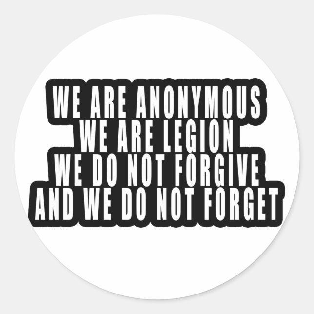 ANONYMOUS CLASSIC ROUND STICKER (Front)