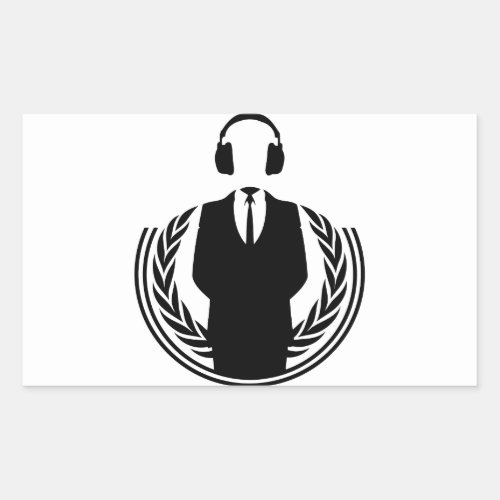 Anonymous DJ Rectangular Sticker
