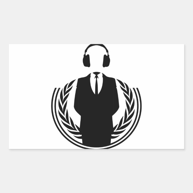 Anonymous DJ Rectangular Sticker (Front)