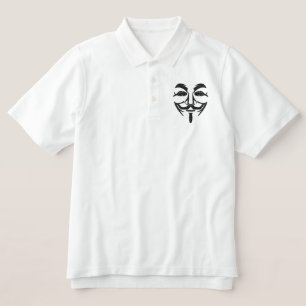 Anonymous Embroidered Mask Embroidered Polo Shirt