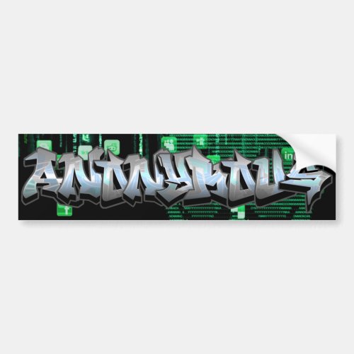 Anonymous Graffiti Bumper Sticker