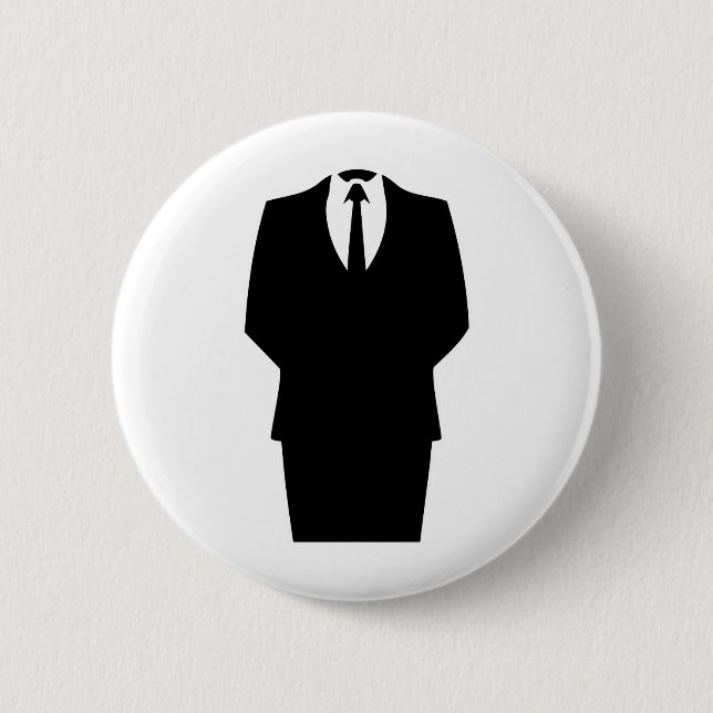 anonymous icon internet 4chan SA Pinback Button (Front)