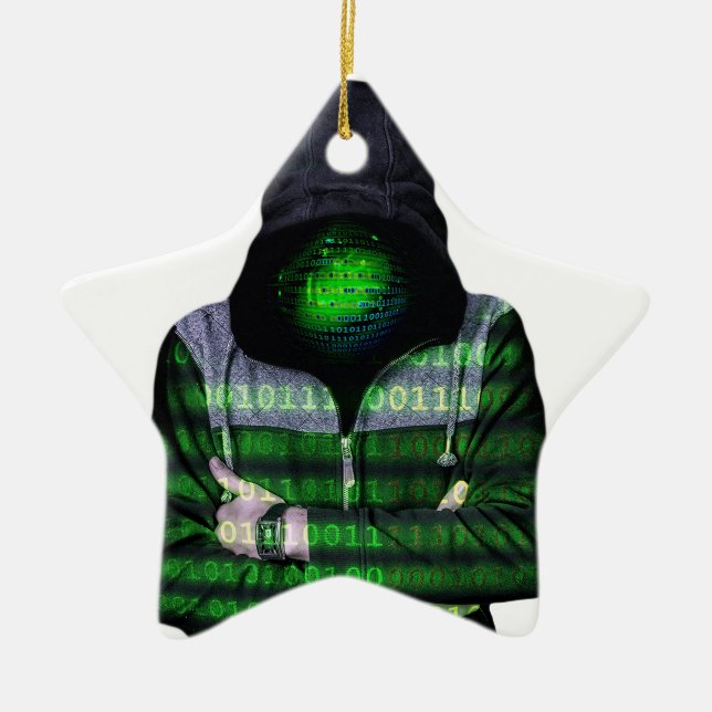 Anonymous Internet Hacker Ceramic Ornament (Front)