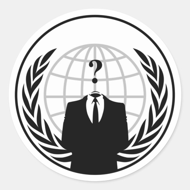 ANONYMOUS LOGO CLASSIC ROUND STICKER (Front)