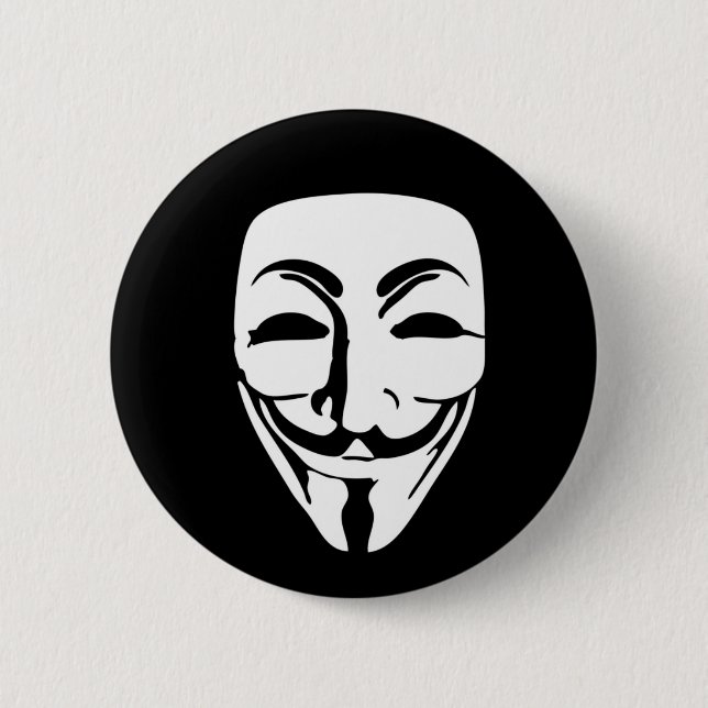 ANONYMOUS MASK PINBACK BUTTON (Front)