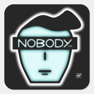 Anonymous Nobody Mysterious Cartoon Face Square Sticker