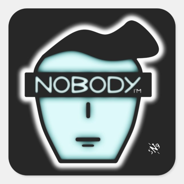 Anonymous Nobody Mysterious Cartoon Face Square Sticker (Front)