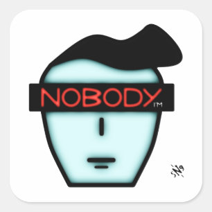 Anonymous Nobody Mysterious Cartoon Face Square Sticker