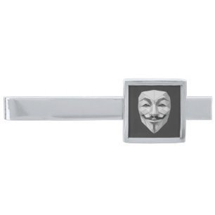 Anonymous origami silver finish tie bar