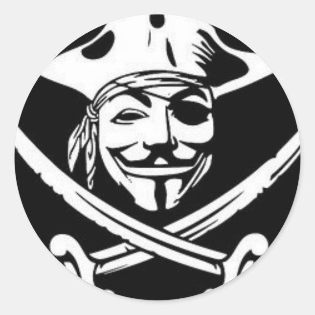 Anonymous Pirate Classic Round Sticker (Front)
