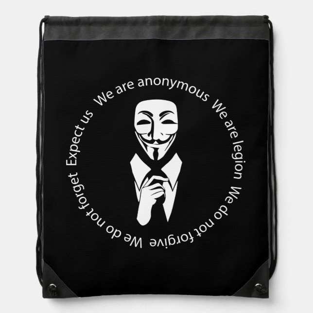 Anonymous seal drawstring bag (Front)
